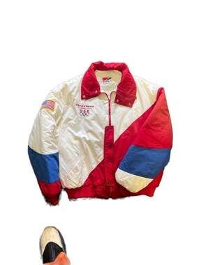 Vintage Swingster Firestone USA Olympic Quilted Bomber Jacket Size L